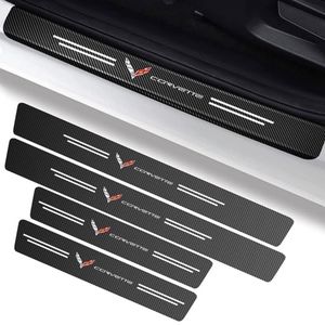 4 piece Corvette Carbon fiber door sill threshold protector liner set